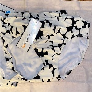 Black and White Flower Power Bikini Bottom